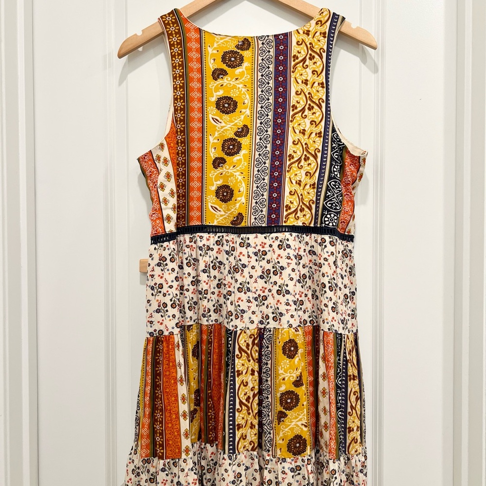 Bohemian Floral Tiered Babydoll Mini Dress - Picture 6 of 9